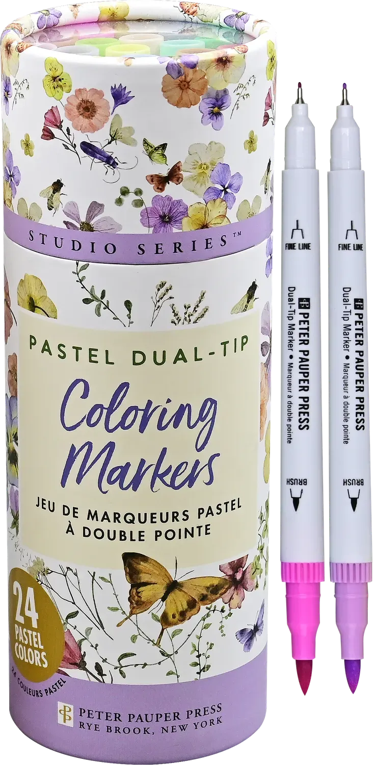 Peter Pauper Press Studio Series tusjer 24 pastell dual-tip