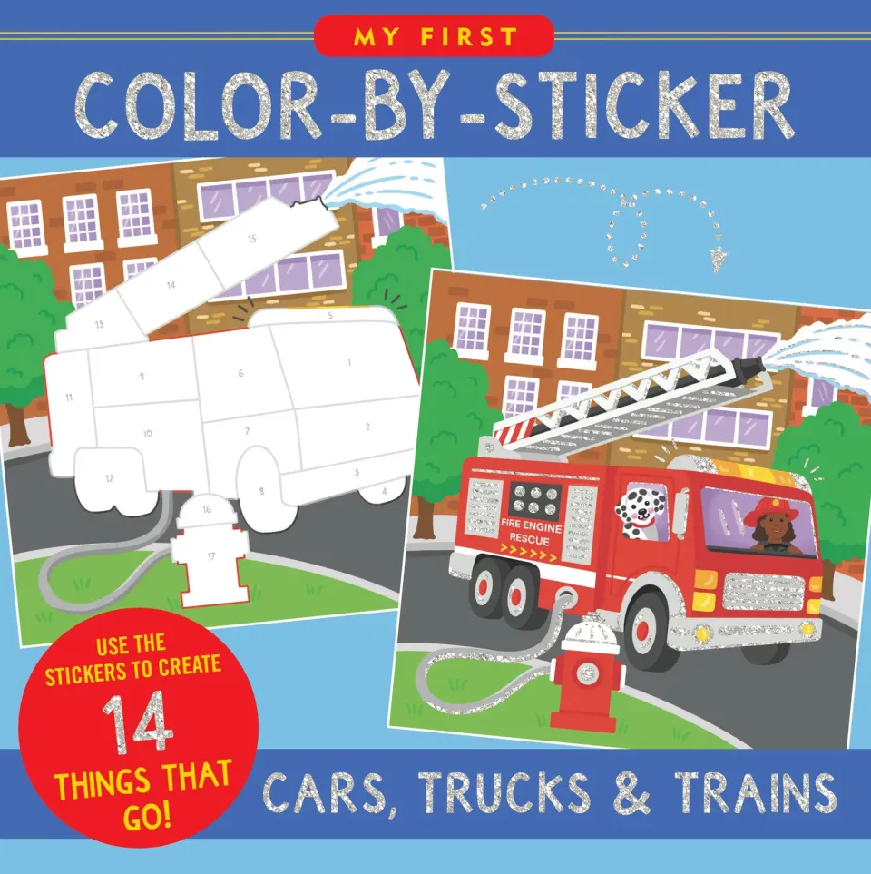 Peter Pauper Press My First Cars Trucks Trains klistremerkebok 14 bilder