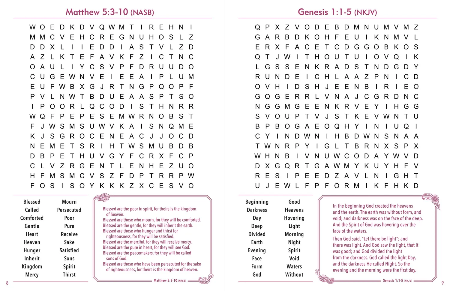 Peter Pauper Press Bible Verse Large Print Word Search ordsøk stor skrift