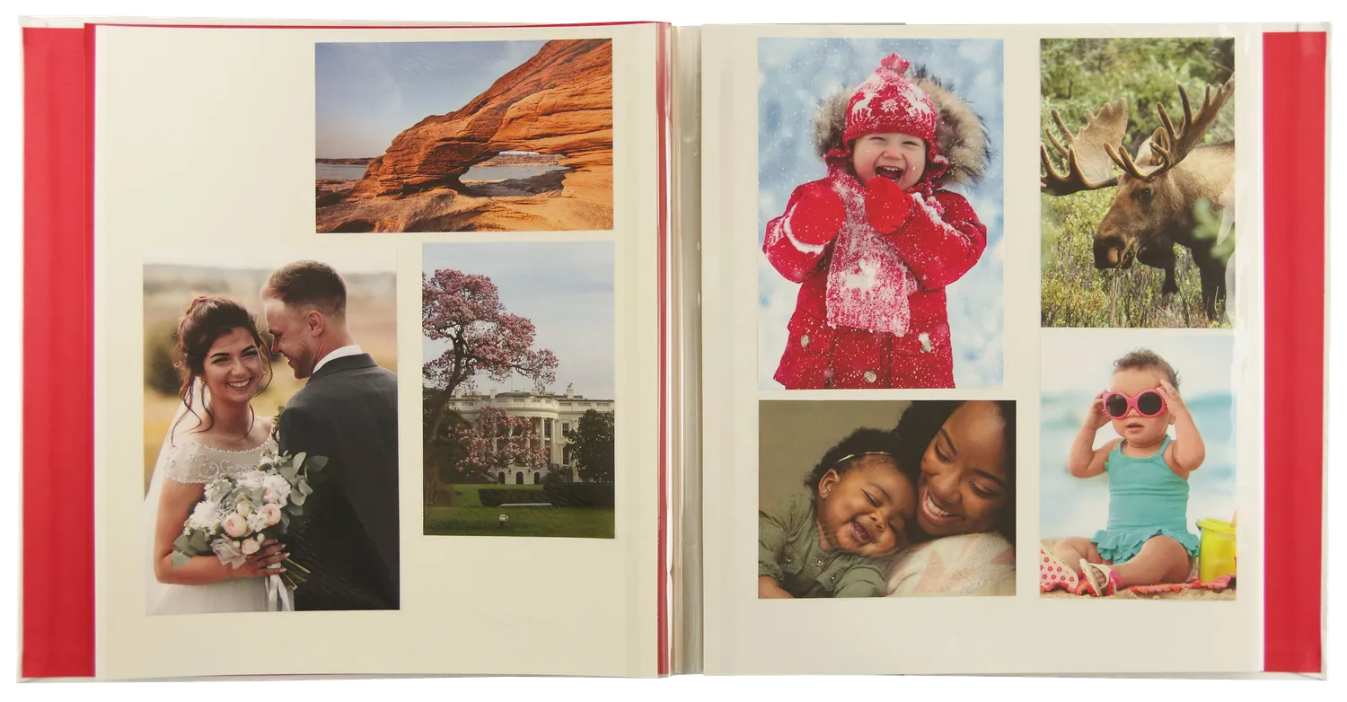 Peter Pauper Press White Linen fotoalbum hvit 40 sider selvklebende