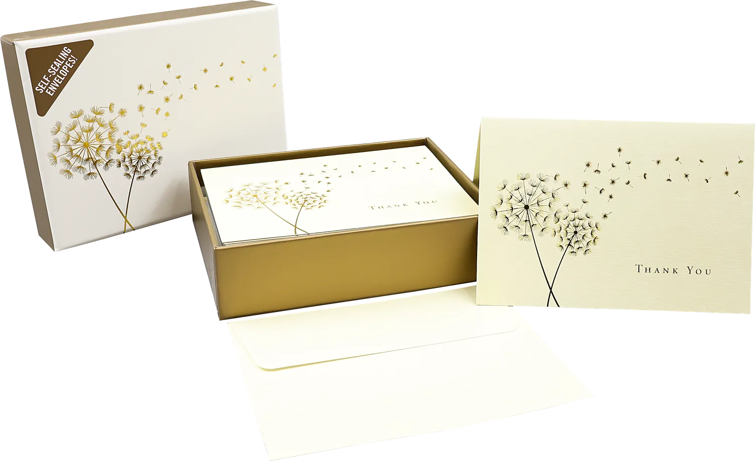 Peter Pauper Press Dandelion Wishes takkekort 14 stk gullfolie