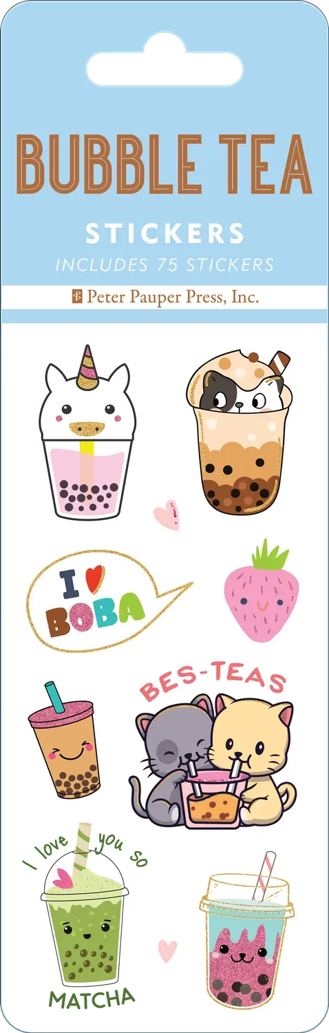 Peter Pauper Press Bubble Tea klistremerkesett 75 stk