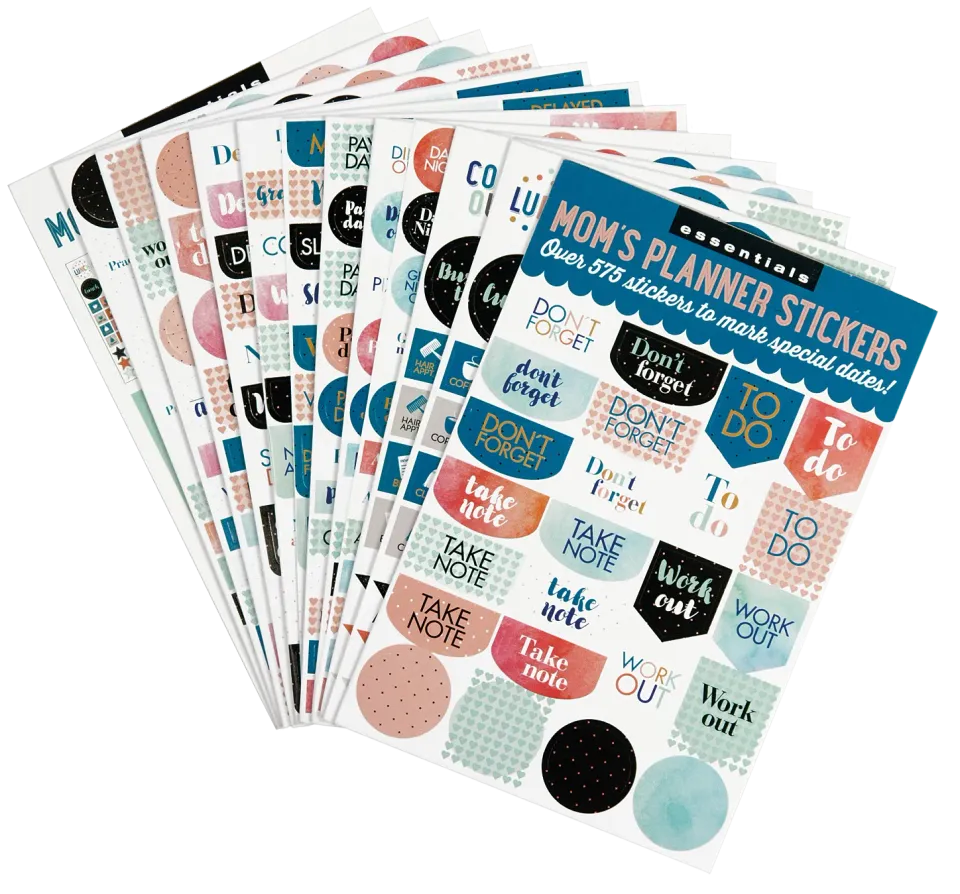 Peter Pauper Press Essentials Mom's Planner klistremerker 575 stk farger