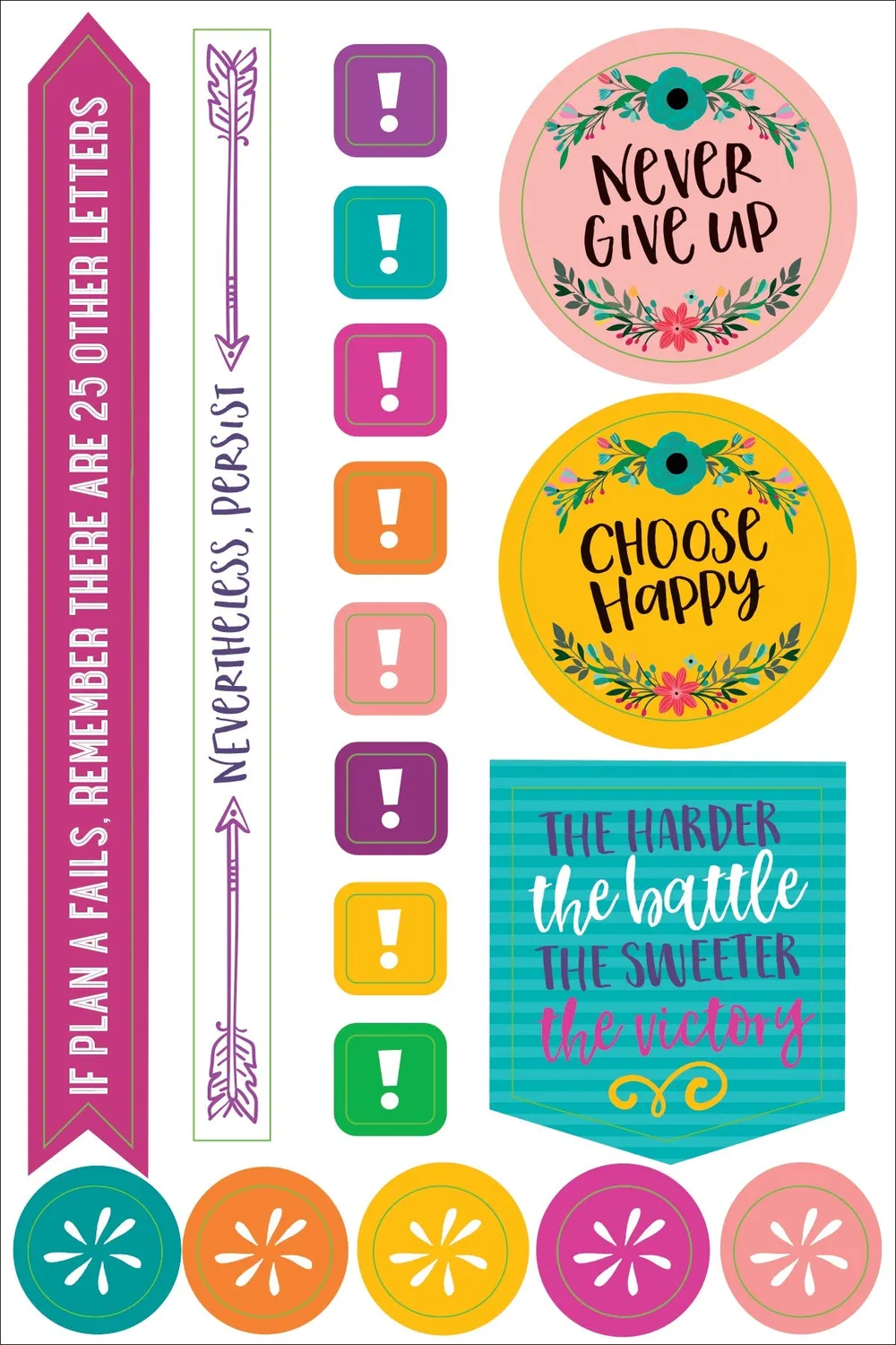 Essentials Wake Up Kick Ass Repeat klistremerker 150 stk planner