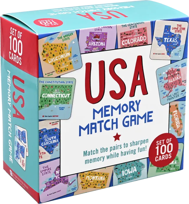 Peter Pauper Press USA Memory Match memo 100 kort