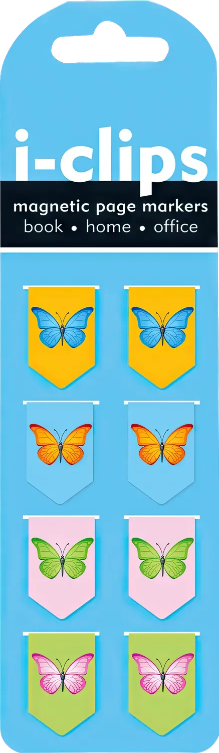 Peter Pauper Press Butterflies i-clips bokmerker 8-pakning