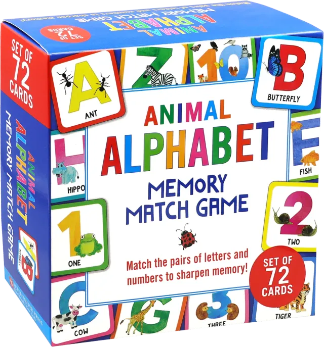 Peter Pauper Press Animal Alphabet memoryspill 72 kort