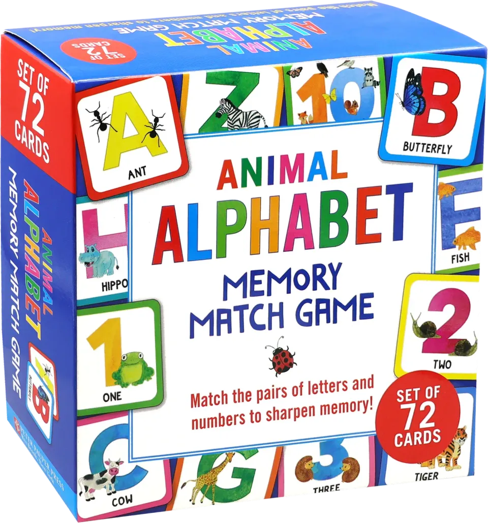 Peter Pauper Press Animal Alphabet memoryspill 72 kort