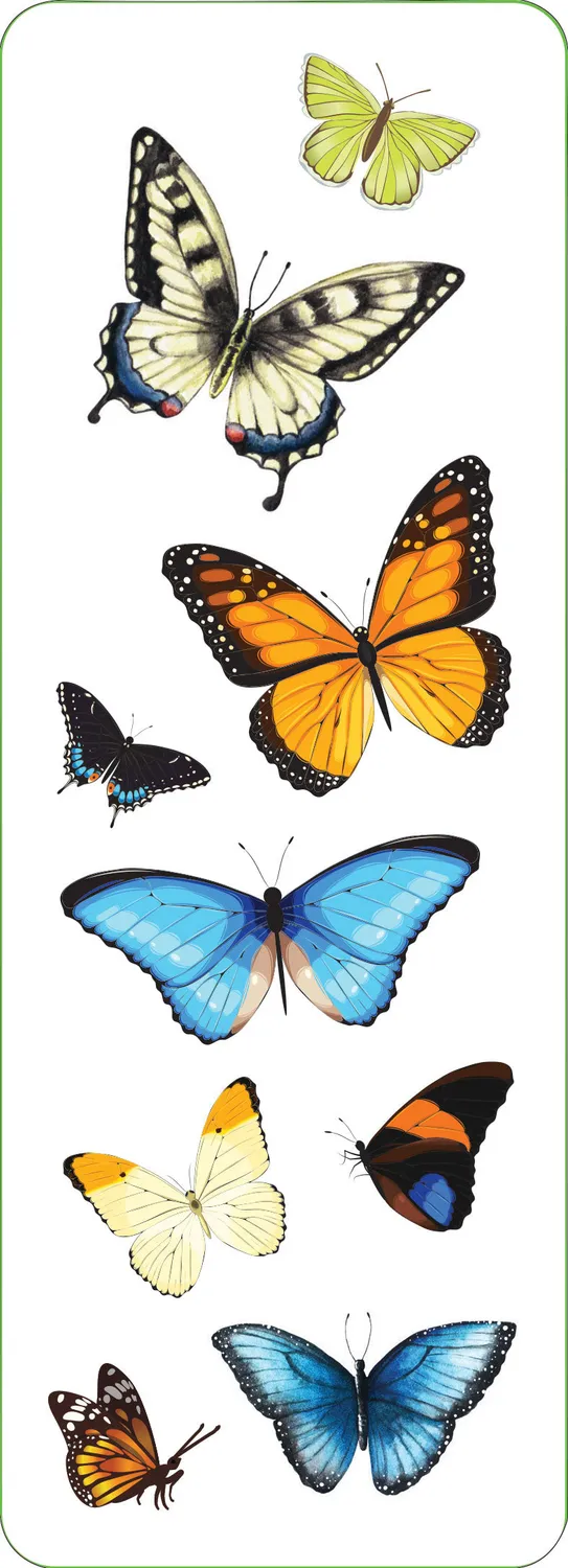 Peter Pauper Press Butterflies klistremerker 58 stk holografiske