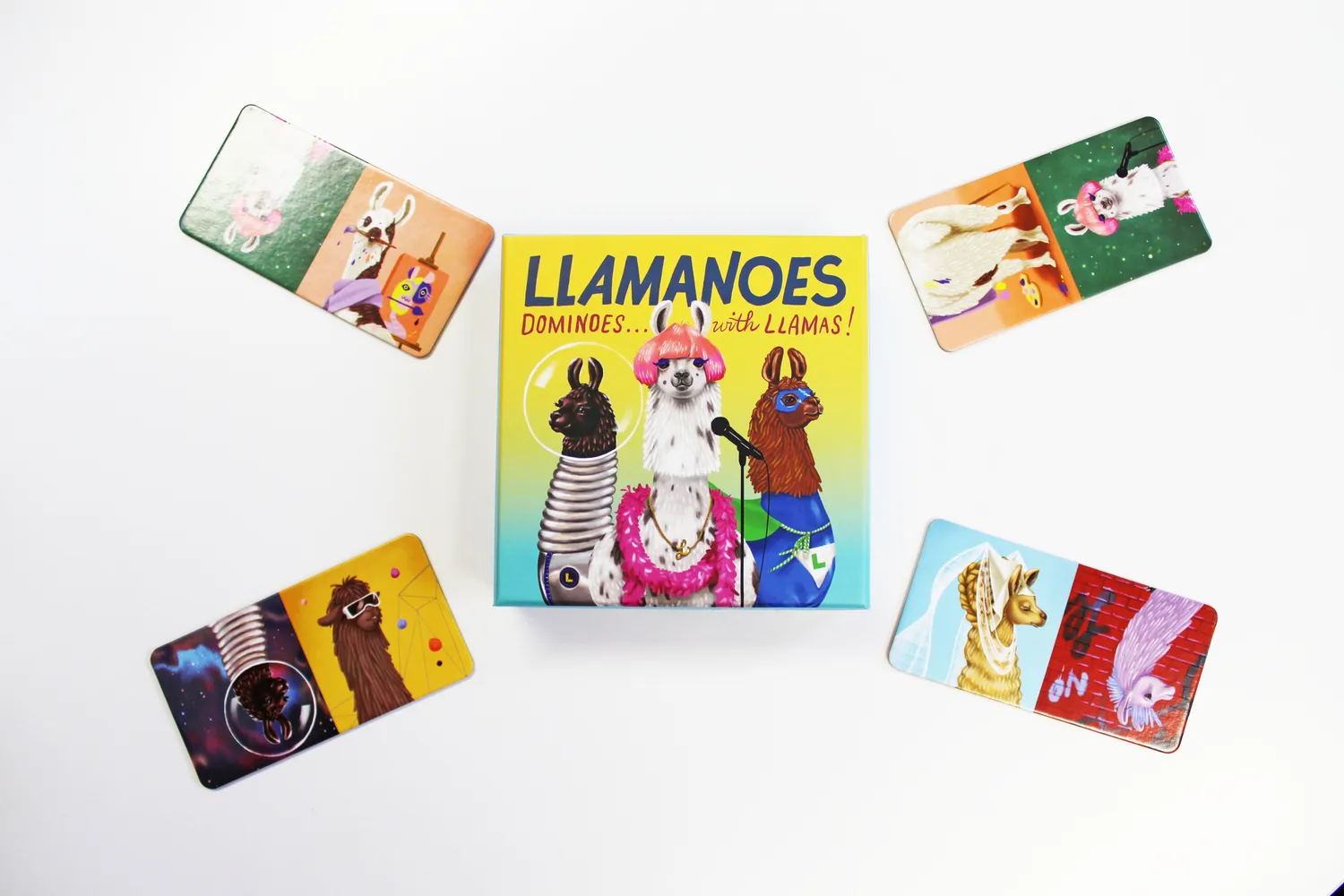 Abrams Llamanoes Dominoes with Llamas spill dominoeske