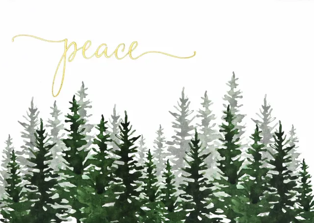 Peter Pauper Press Winter Evergreens julekort 20-pakning fred