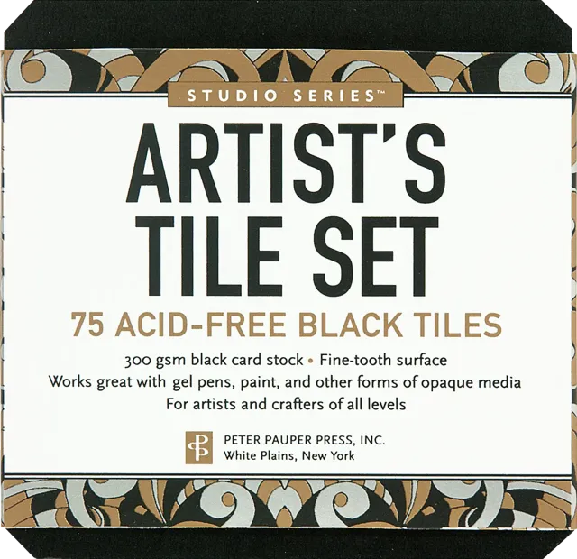 Peter Pauper Press Studio Series Artist's Tile Set Black 75 ark