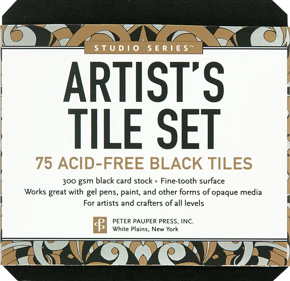 Peter Pauper Press Studio Series Artist's Tile Set Black 75 ark