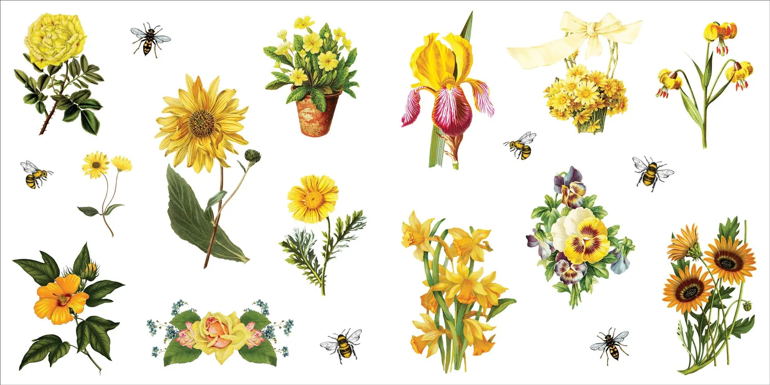 Peter Pauper Press Bunches of Botanicals klistremerkebok 500 merker
