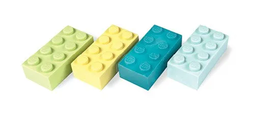 LEGO Brick viskelær 8-pakning 4 farger