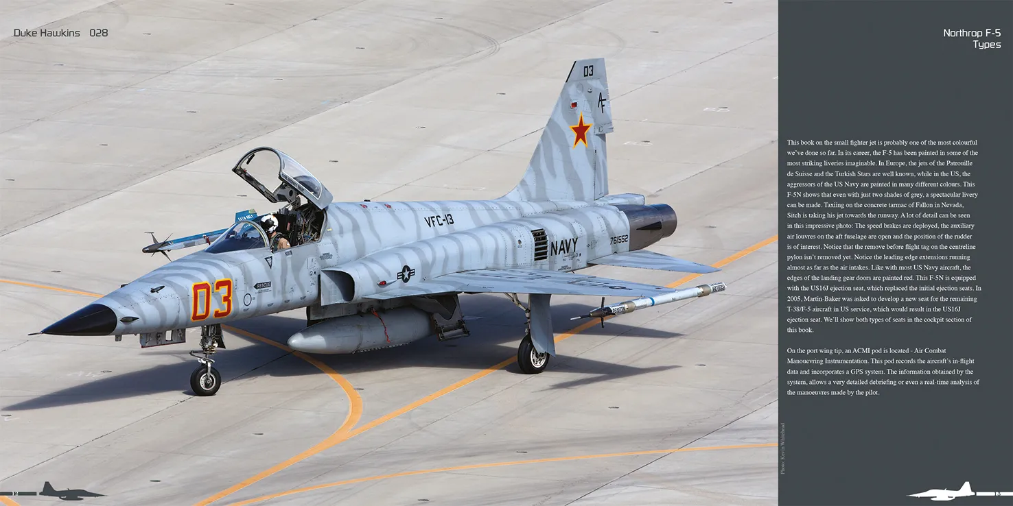 Duke Hawkins Northrop F-5 Tiger II bok modellreferanse