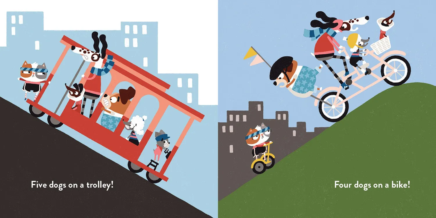Abrams and Chronicle Two Dogs on a Trike peke/tellebok papp