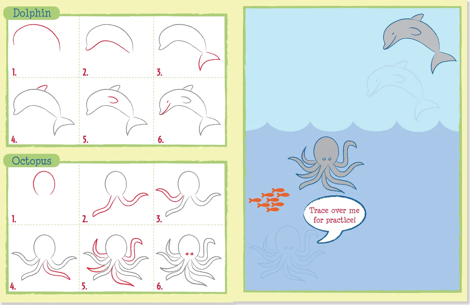 Peter Pauper Press Learn To Draw Ocean Wonders tegnebok