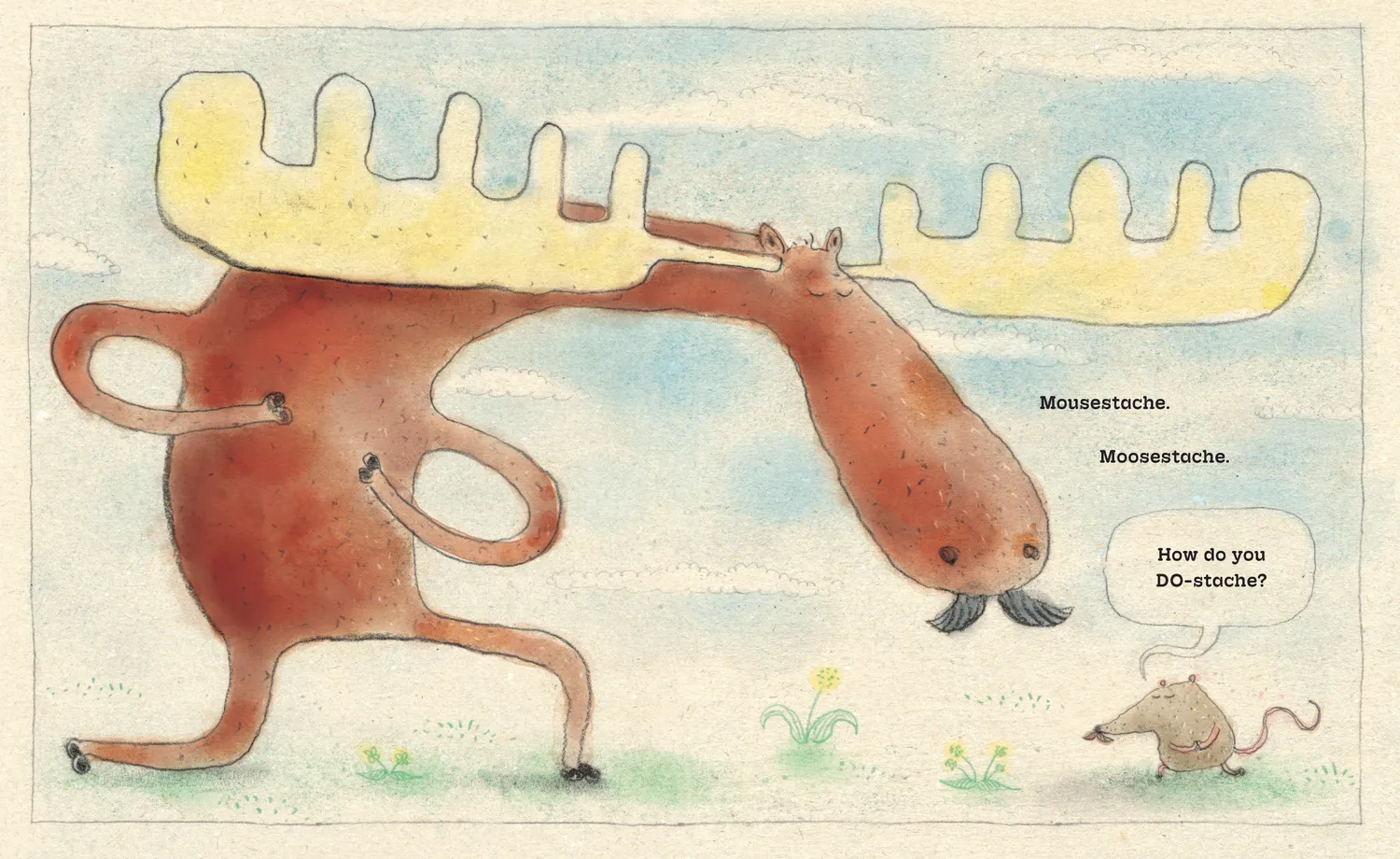 Abrams and Chronicle Mousestache Moosestache bildebok innbundet rim