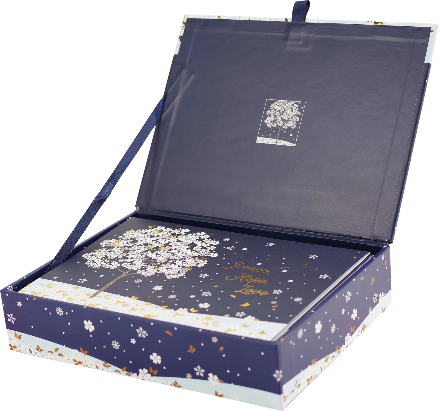Peter Pauper Press Falling Blossoms julekort 20-pakning
