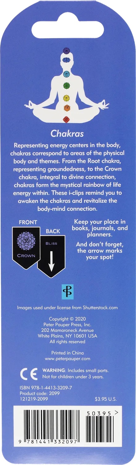 Peter Pauper Press Chakras i-clips bokmerker 8-pakning magnetisk