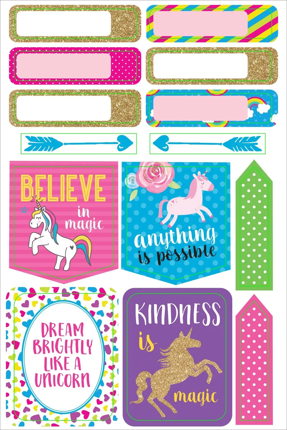 Peter Pauper Press Essentials Unicorn klistremerker 160 stk