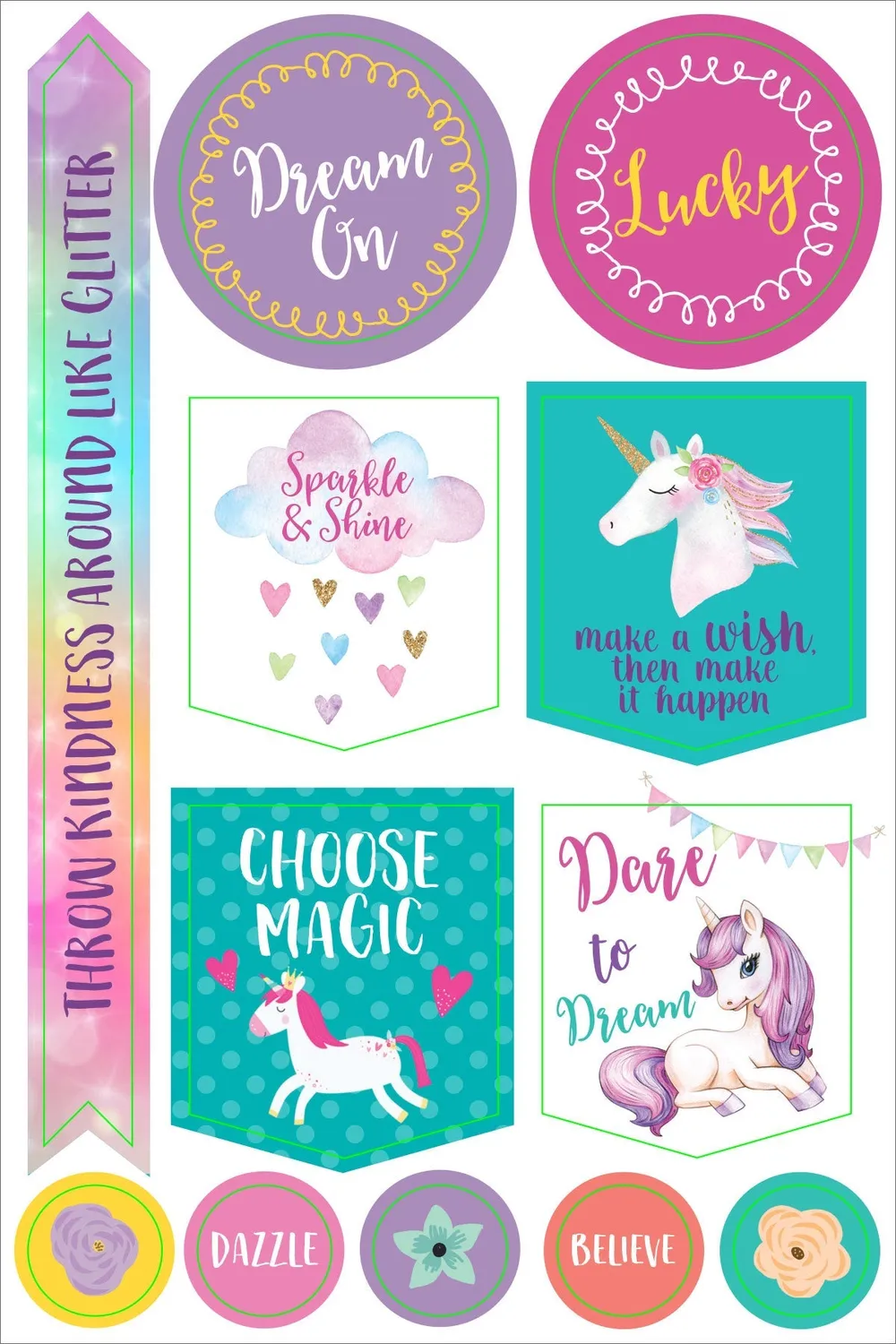 Peter Pauper Press Essentials Unicorn klistremerker 160 stk
