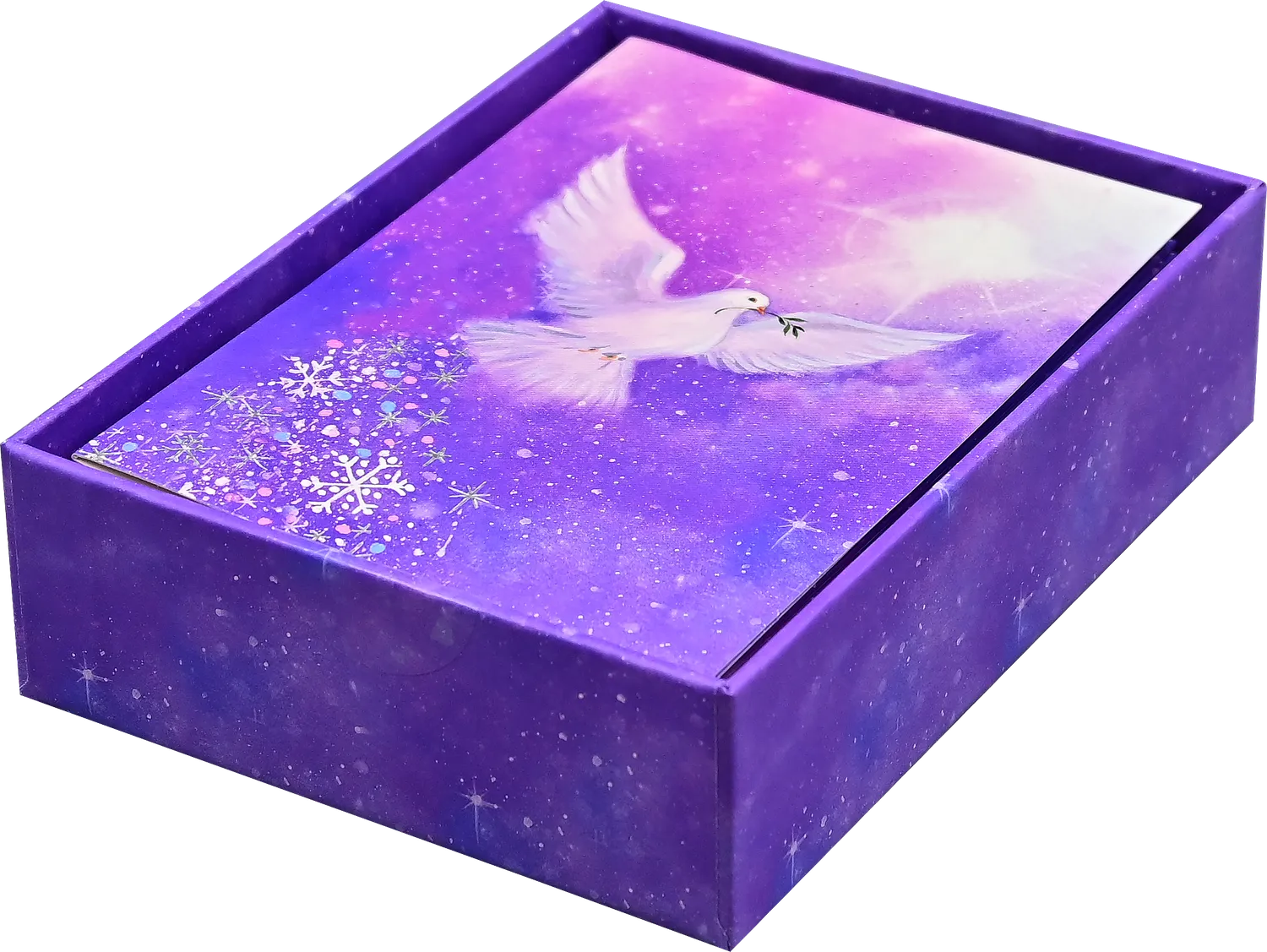 Peter Pauper Press Dove & Stardust julekort liten eske 20-pk