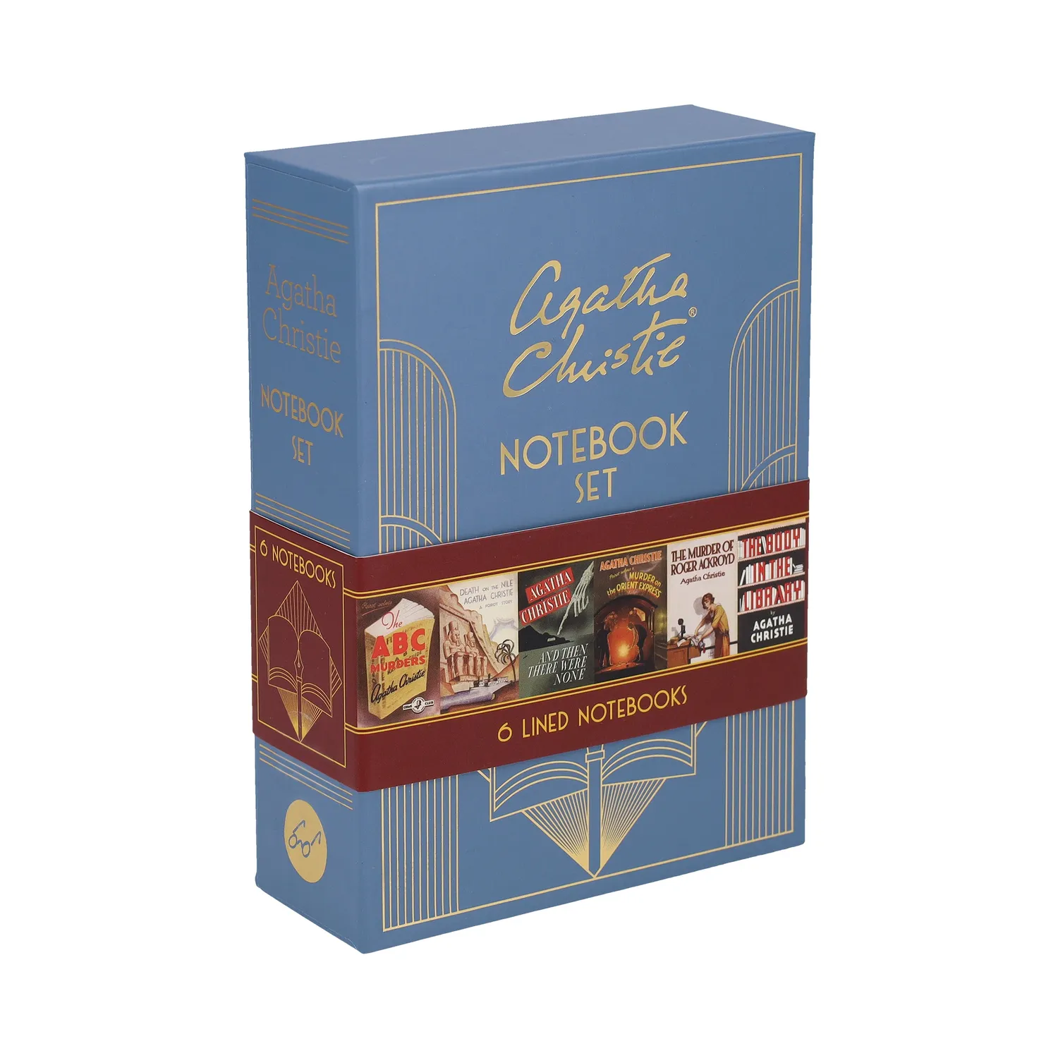 Abrams and Chronicle Agatha Christie notatboksett 6-pak linjert