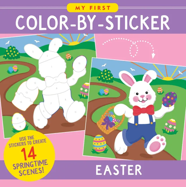 My First Color-by-Sticker Book Easter klistremerkebok påske 14 motiv