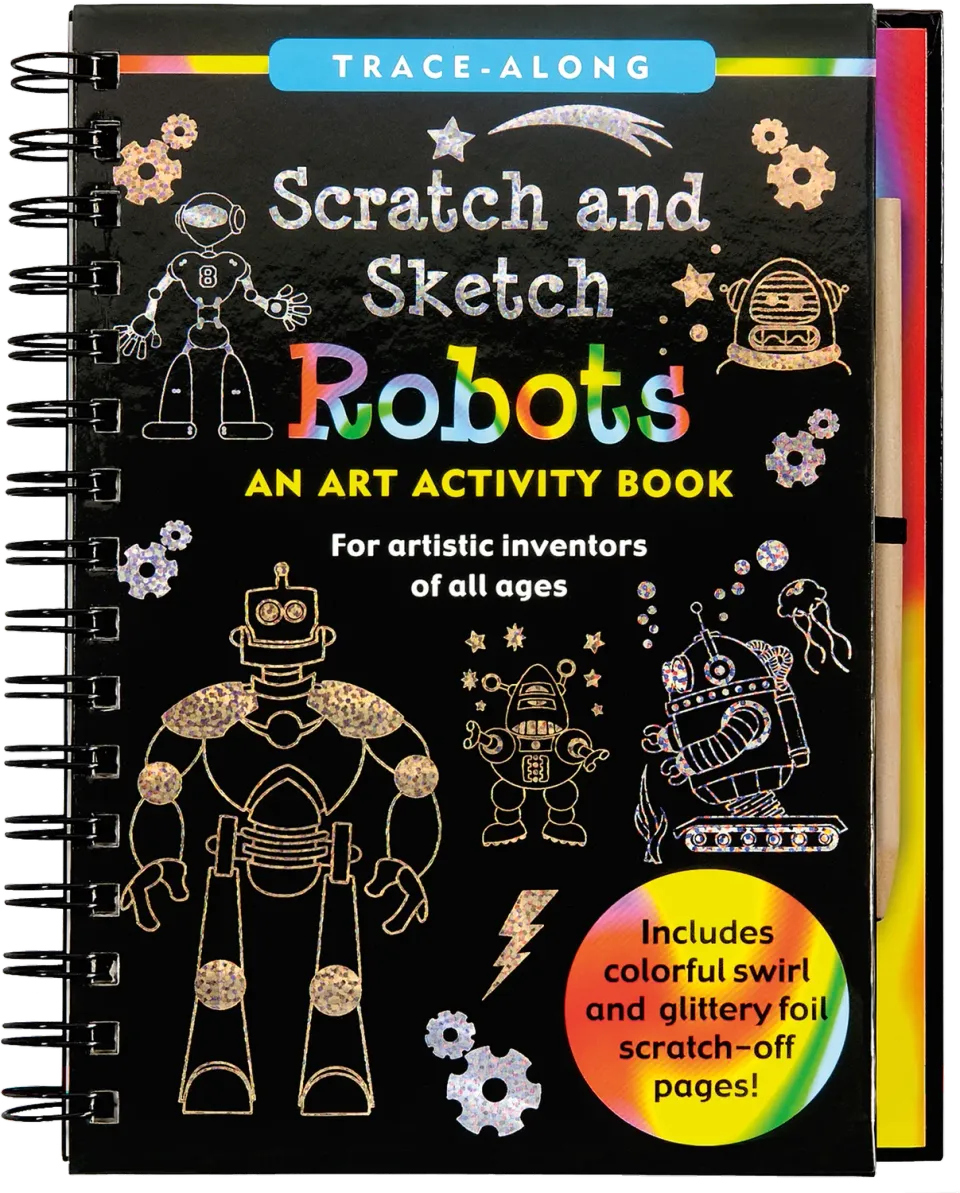 Peter Pauper Press Robots Scratch and Sketch skrapebok robot