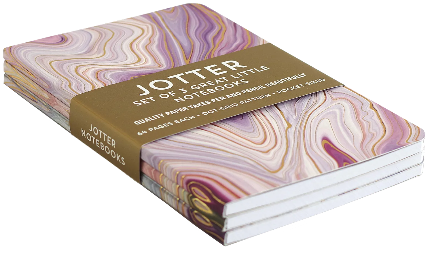 Peter Pauper Press Jotter Agate mini notatbok 3 stk prikkruter