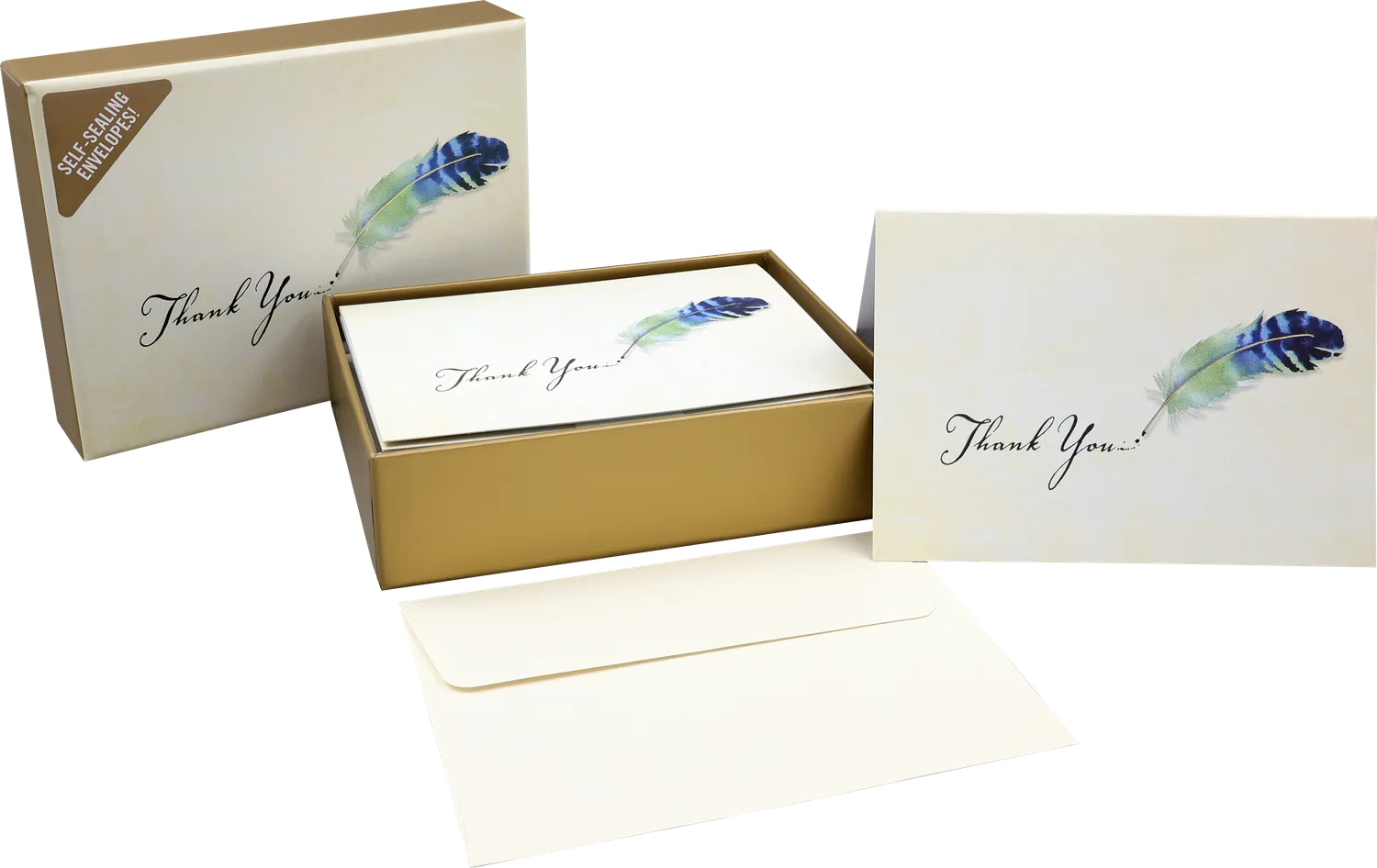 Peter Pauper Press Watercolor Quill takkekort 14 stk gullfolie