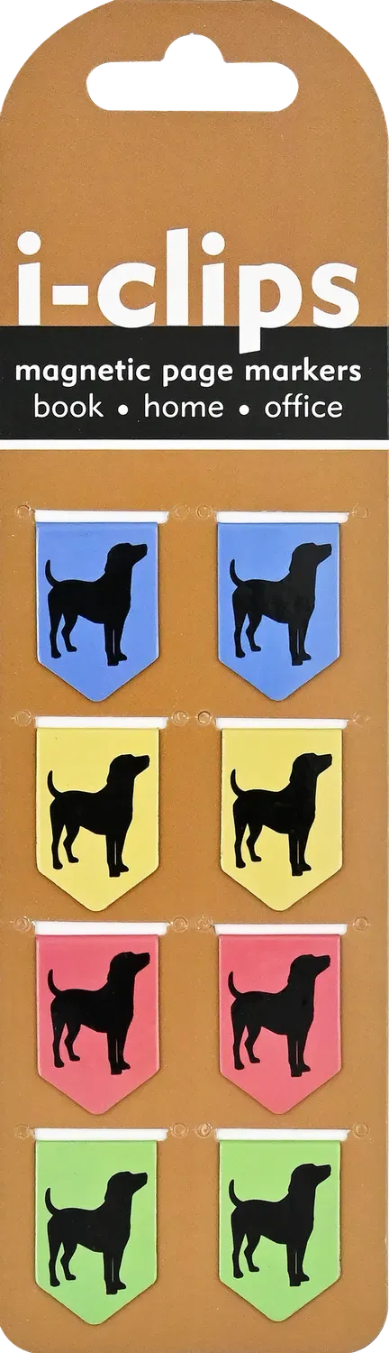 Peter Pauper Press i-clips Black Dogs bokmerker 8-pk magnet
