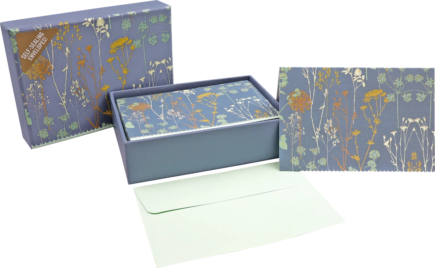 Peter Pauper Press Twilight Garden notatkort 14 stk gullfolie