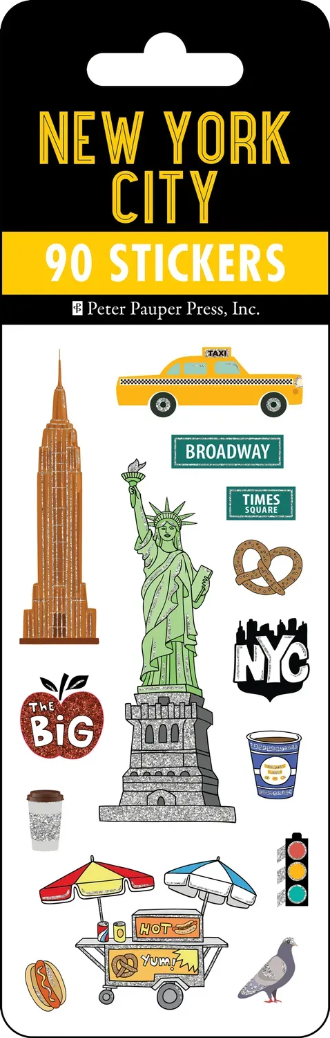 Peter Pauper Press New York klistremerkesett 90 stk folie