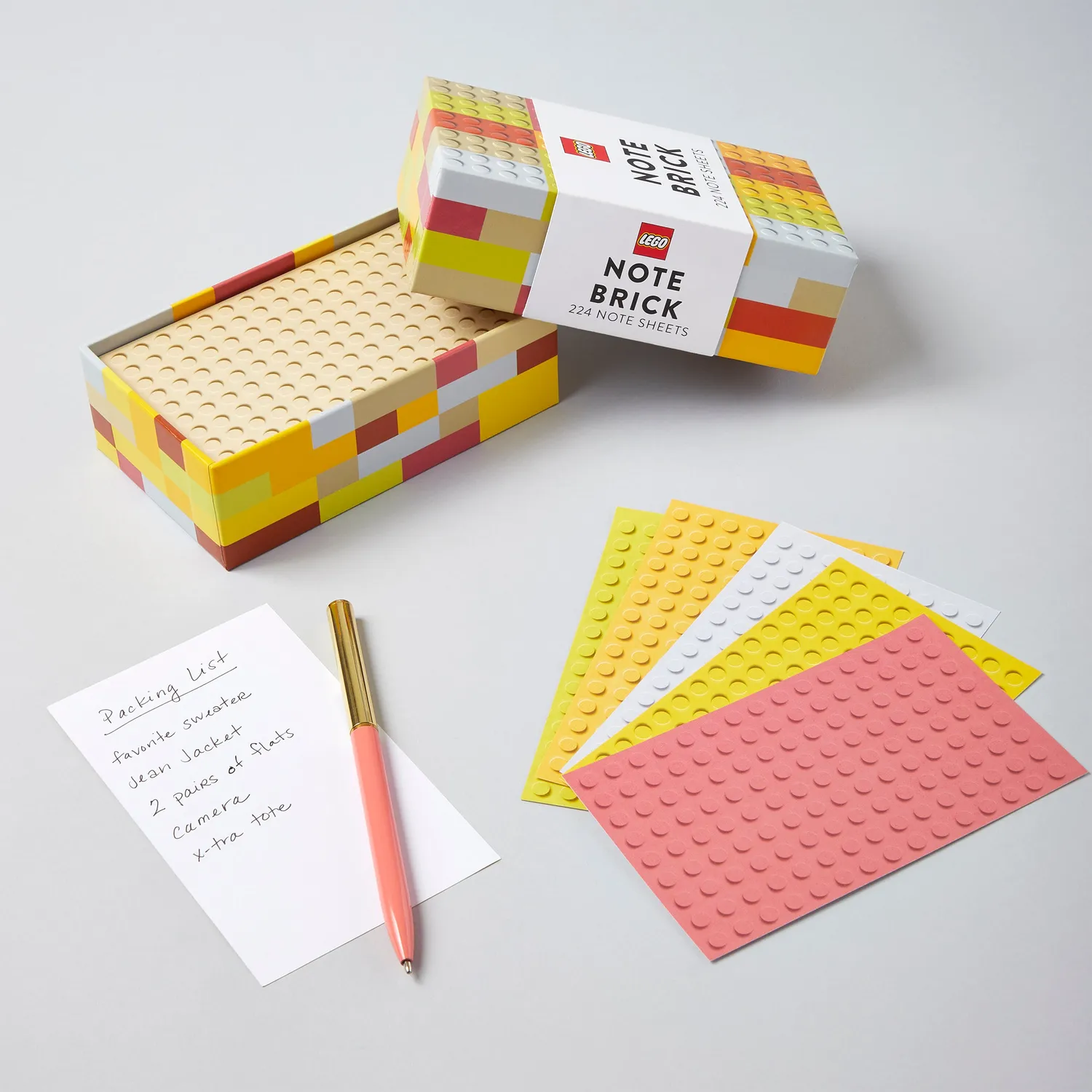 LEGO Note Brick notatblokk gul-oransje 224 ark