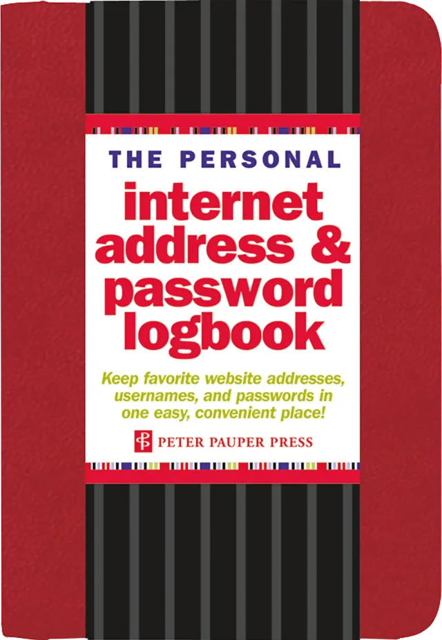 Peter Pauper Press Internet Password loggbok rød