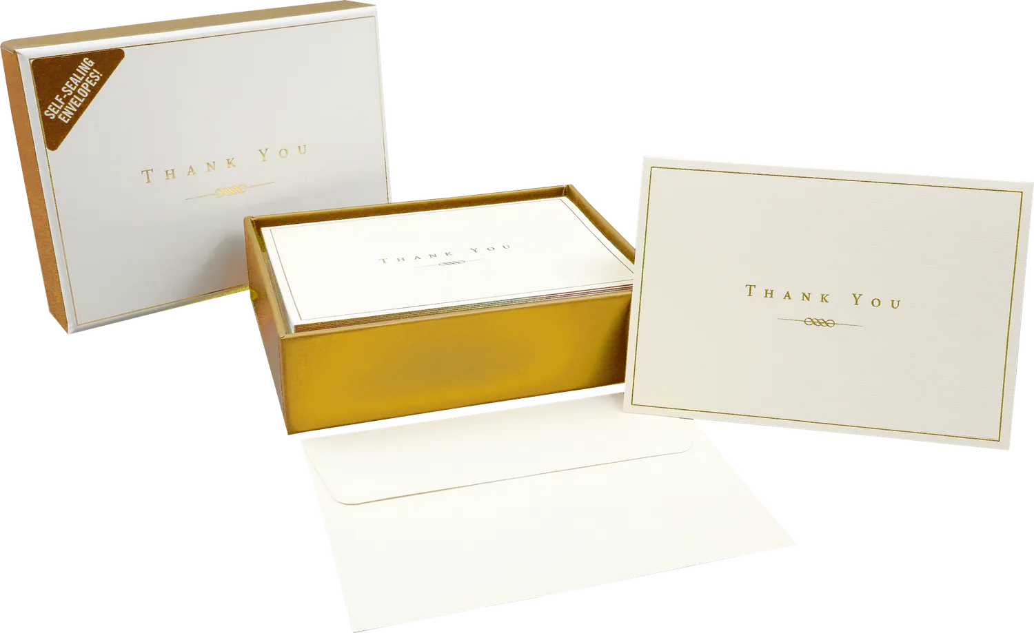 Peter Pauper Press Gold and Cream takkekort 14 stk gull