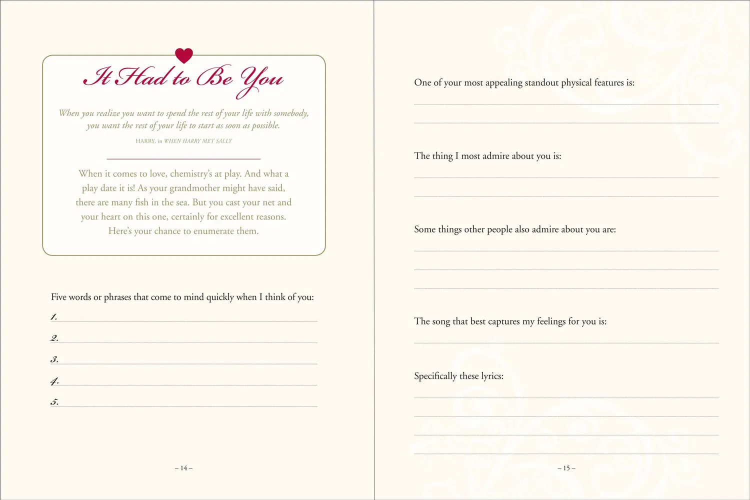 Peter Pauper Press Why I Love You journal for par innbundet