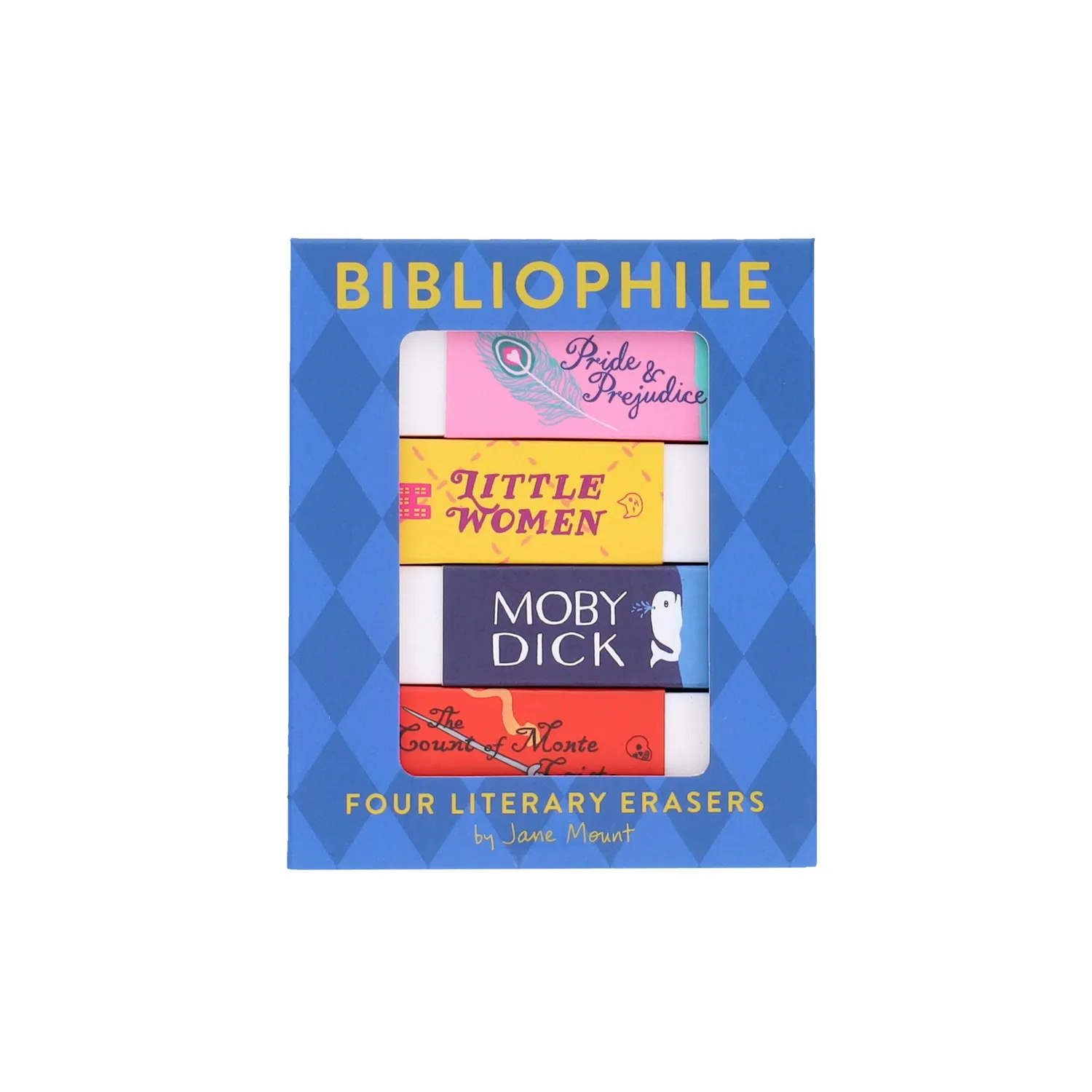 Chronicle Books Bibliophile Erasers viskelær 4-pakk bokstabel