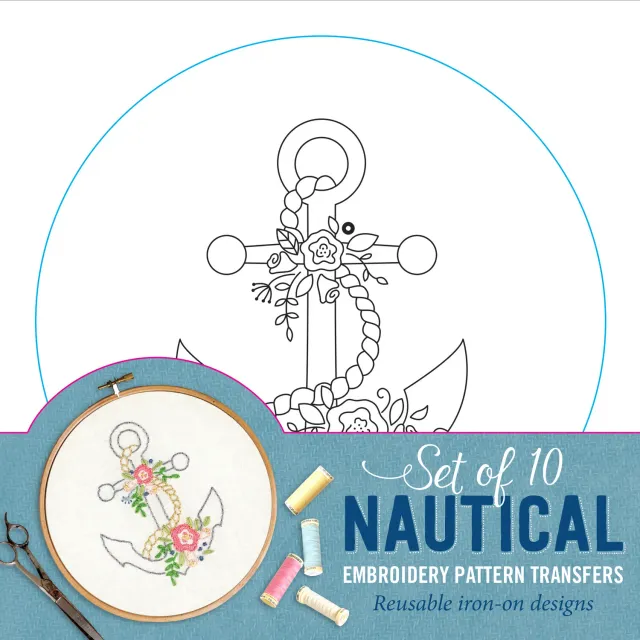 Peter Pauper Press Nautical broderimønster 10 strykeark