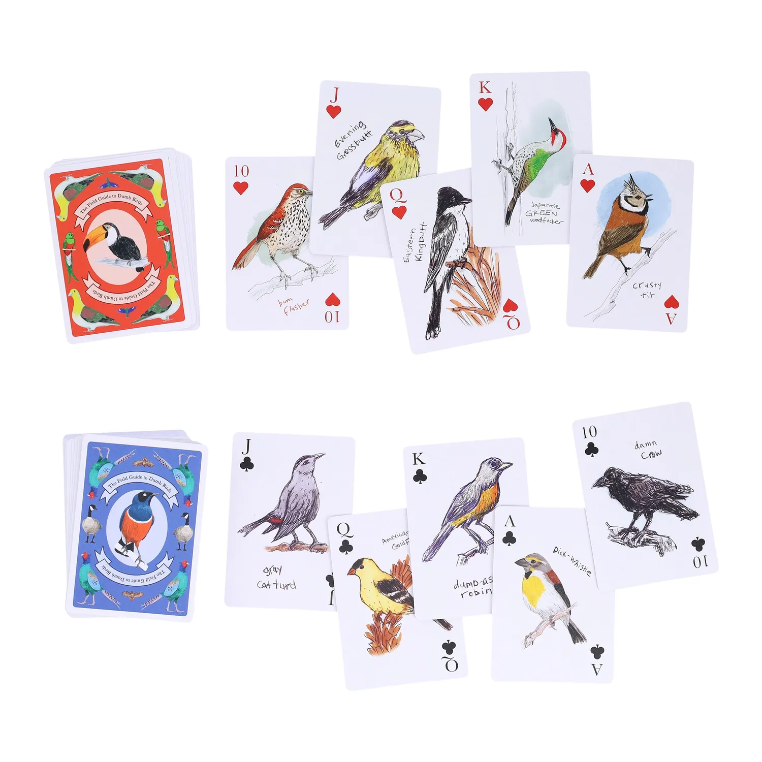 Chronicle Books Field Guide to Dumb Birds spillkort 2-pakning