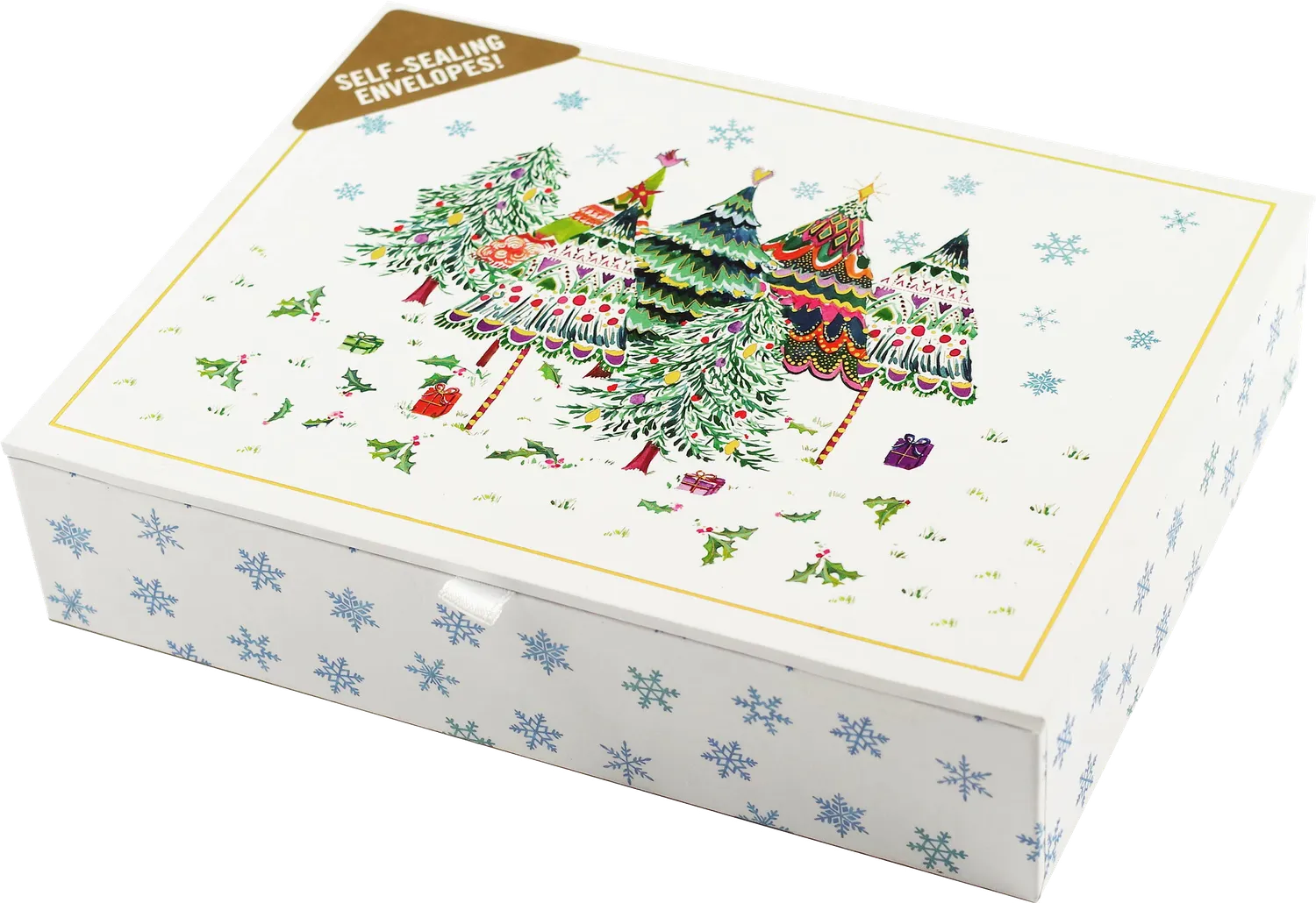 Peter Pauper Press Merry Evergreens julekort 20-pakning gullfolie