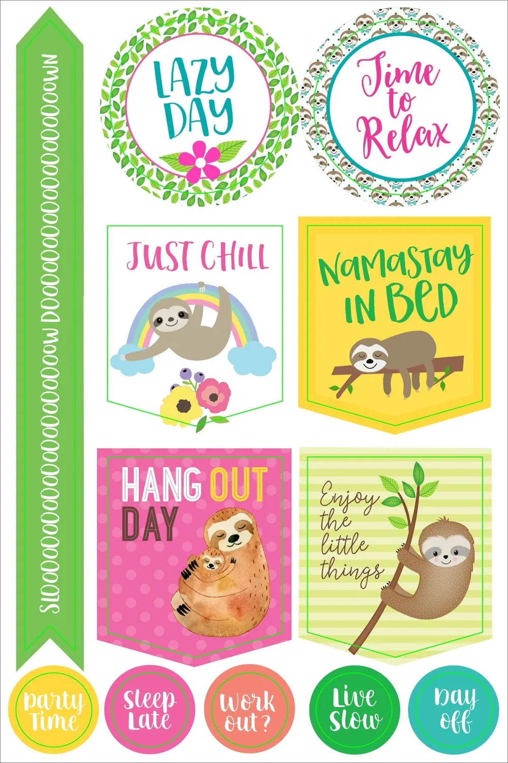 Peter Pauper Press Essentials Sloth klistremerker 160 stk planlegger