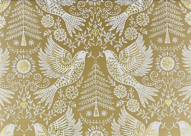 Peter Pauper Press Golden Doves julekort 20-pakning gullfolie