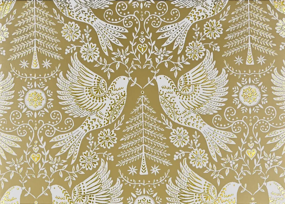 Peter Pauper Press Golden Doves julekort 20-pakning gullfolie