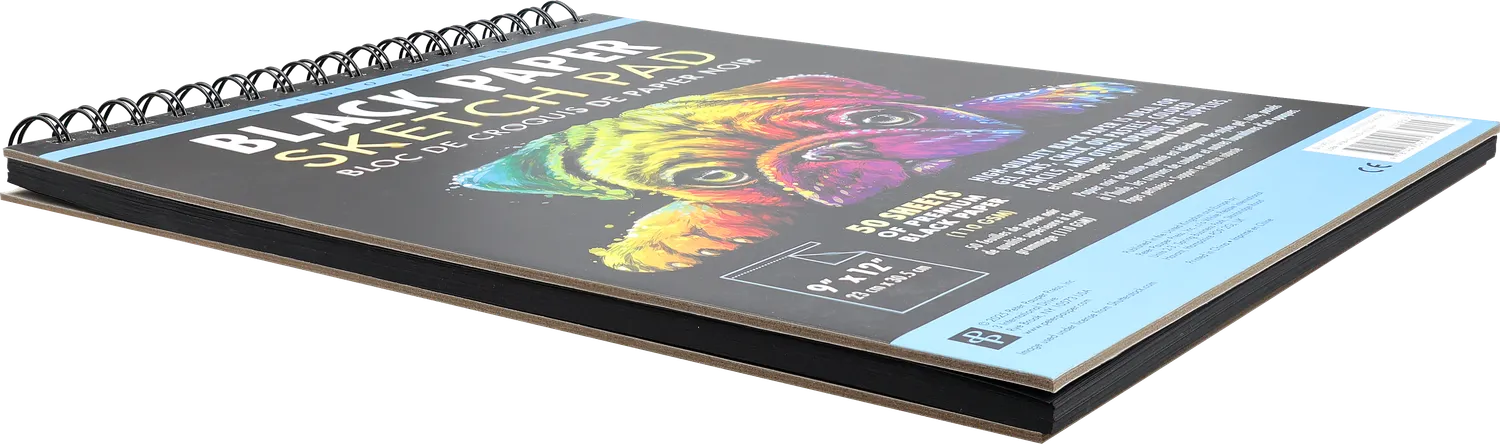 Peter Pauper Press Studio Series Black Paper Sketch Pad skisseblokk 50 ark svart