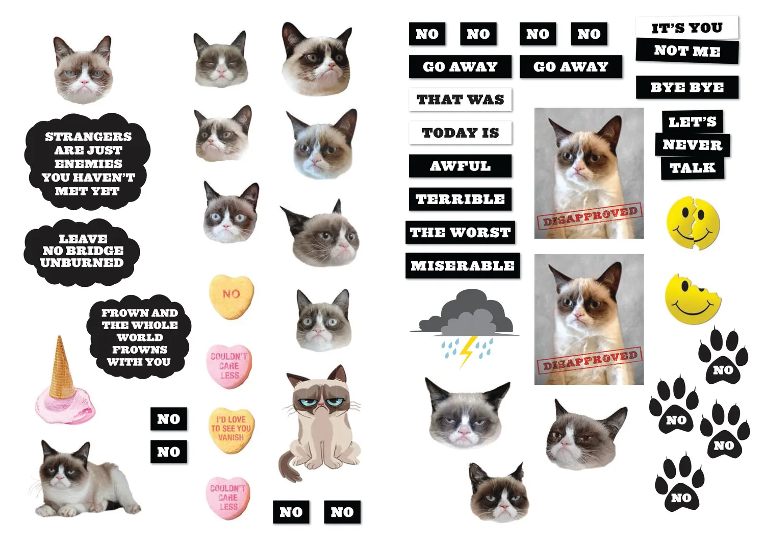 Chronicle Books Grumpy Cat Flexi Journal notatbok med klistremerker
