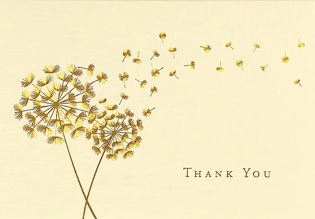 Peter Pauper Press Dandelion Wishes takkekort 14 stk gullfolie